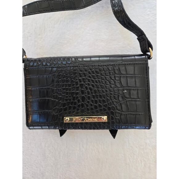 Genuine Betsey Johnson Black Bow Wallet Purse CrossBody Bag - Picture 5 of 5